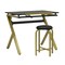 Stellar 36" Wide Craft / Drawing Table with Adjustable Top and Padded Stool Set - Gold, Black